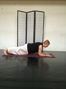 Katie in forearm plank  